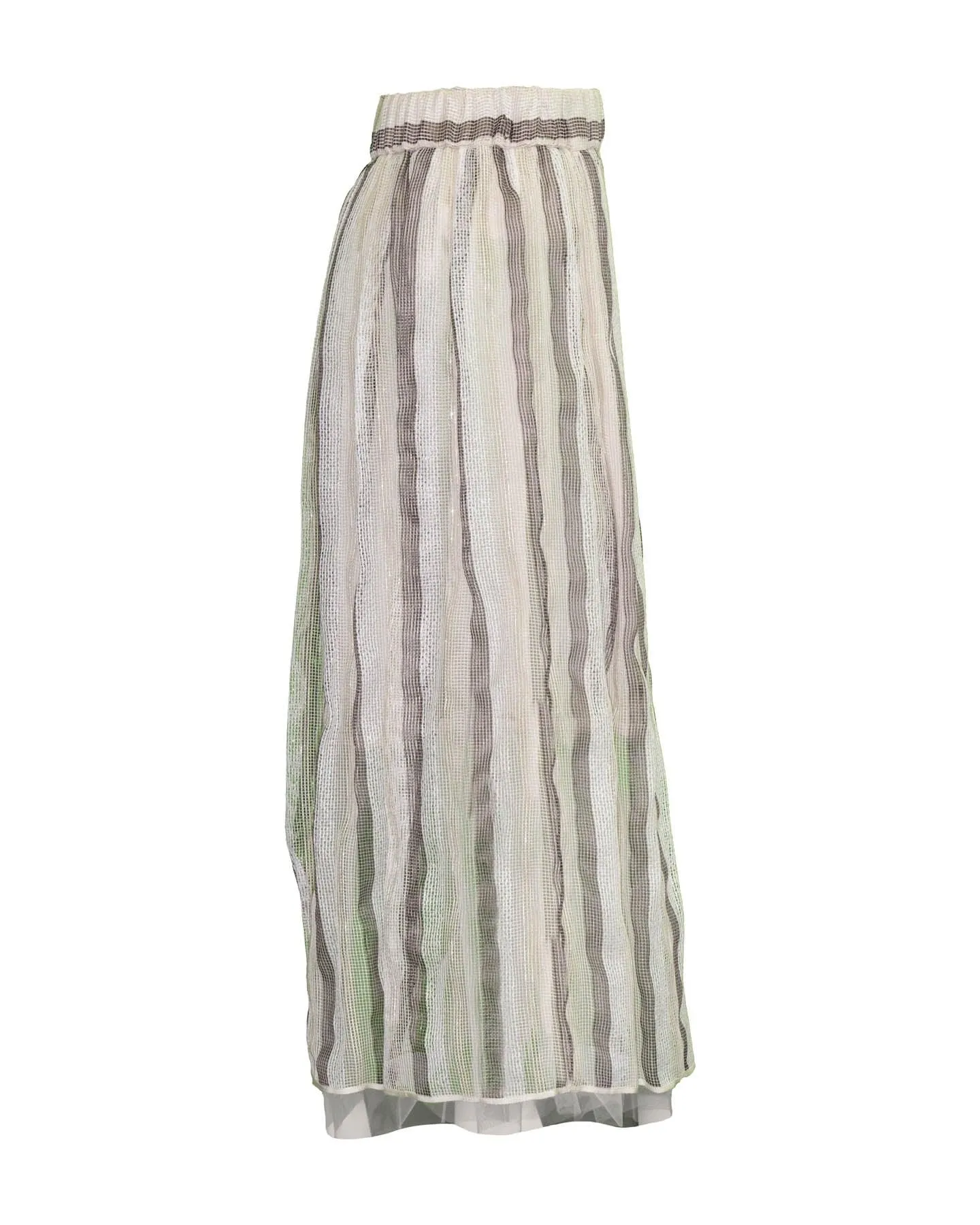 Lurex Striped Mesh Skirt