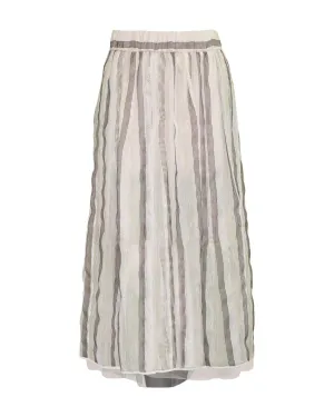 Lurex Striped Mesh Skirt