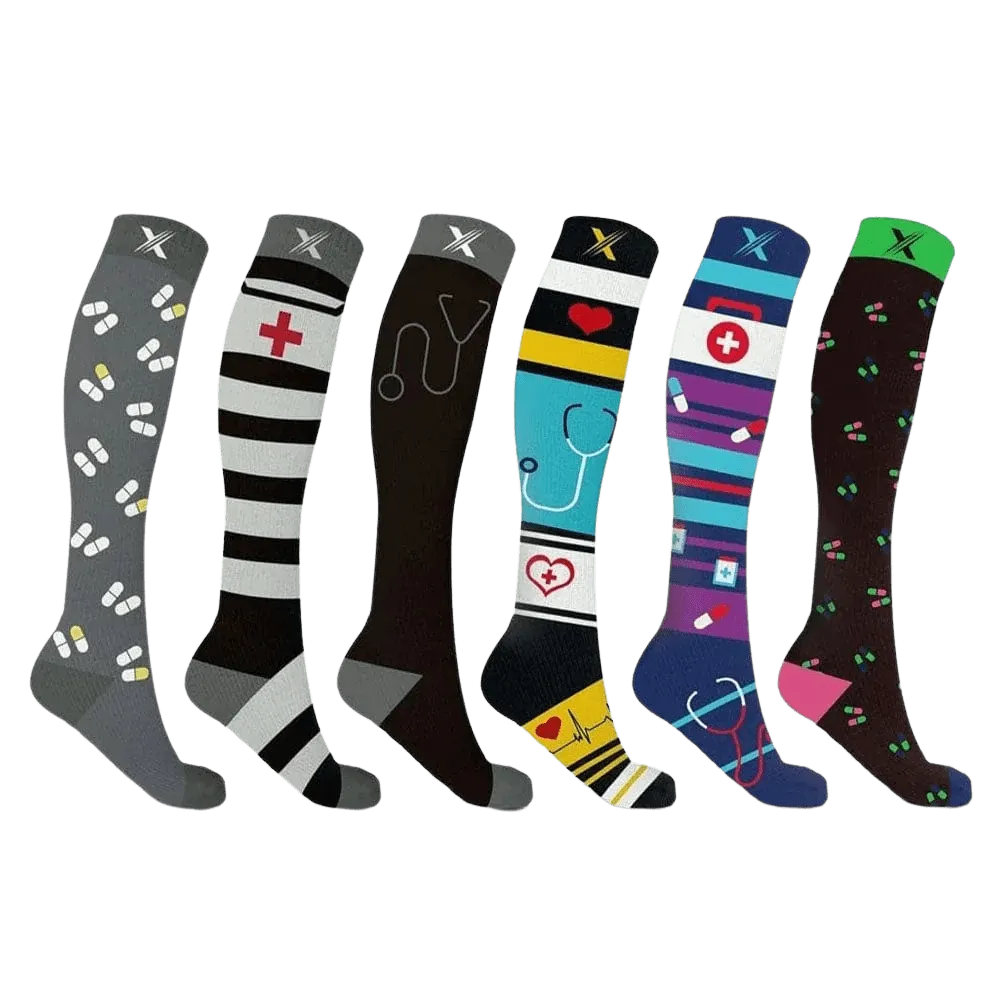 Medical Prints Compression Socks (6-Pairs)