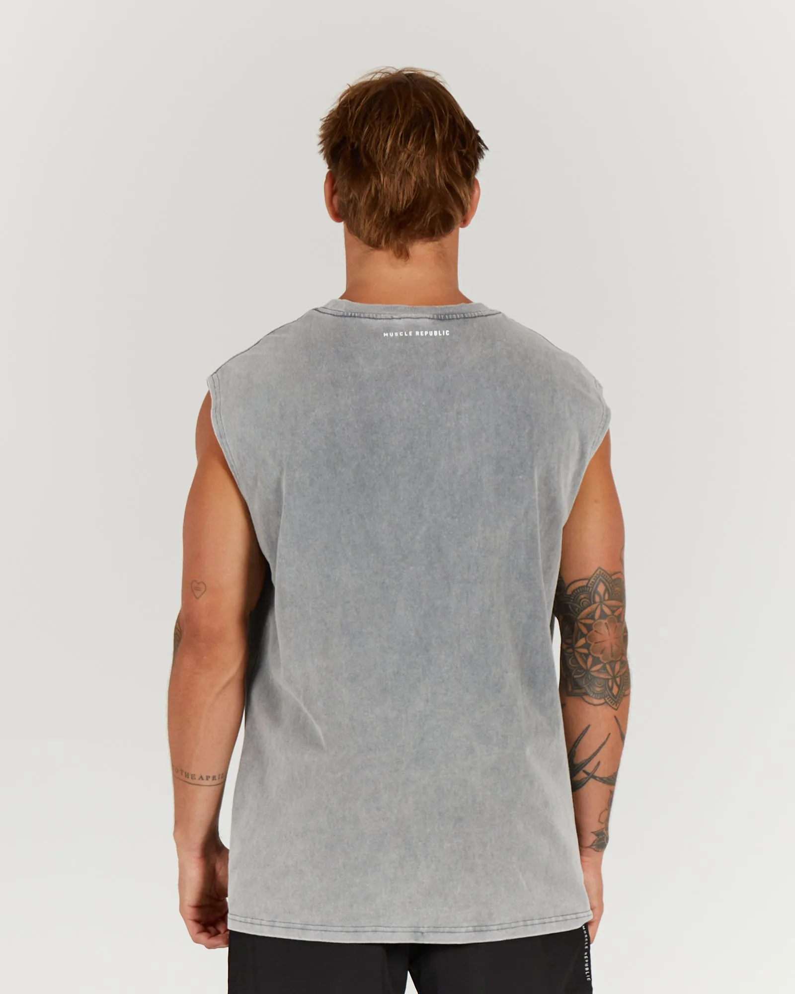 MEN'S OVERSIZED TANK - WASHED GREY