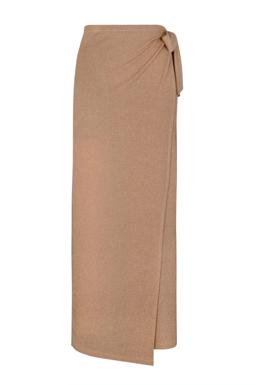 MIDI WRAP SKIRT CHAMPAGNE BLUSH 111