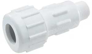 NDS Flo-Control Series CPA-1250 Adapter, 1-1/4 in, Compression x MPT, PVC, White :EA: QUANTITY: 1