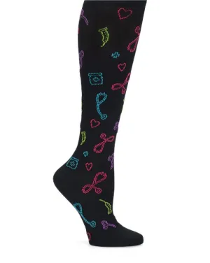 Nurse Mates Compression Socks Medical Symbols Black