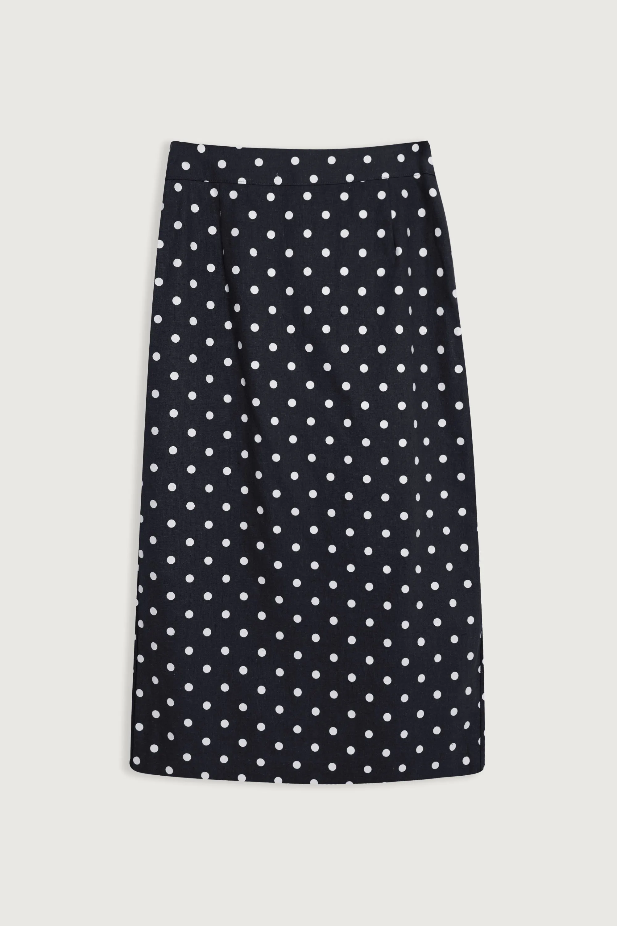 POLKA DOT COTTON LINEN SKIRT