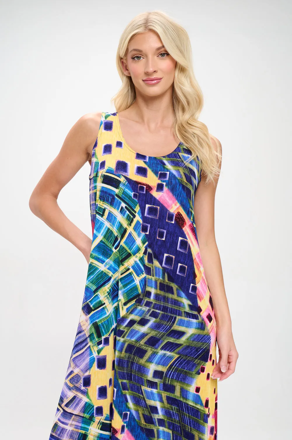 Print  Long Tank Dress Print -7000BN-TRP1-W441