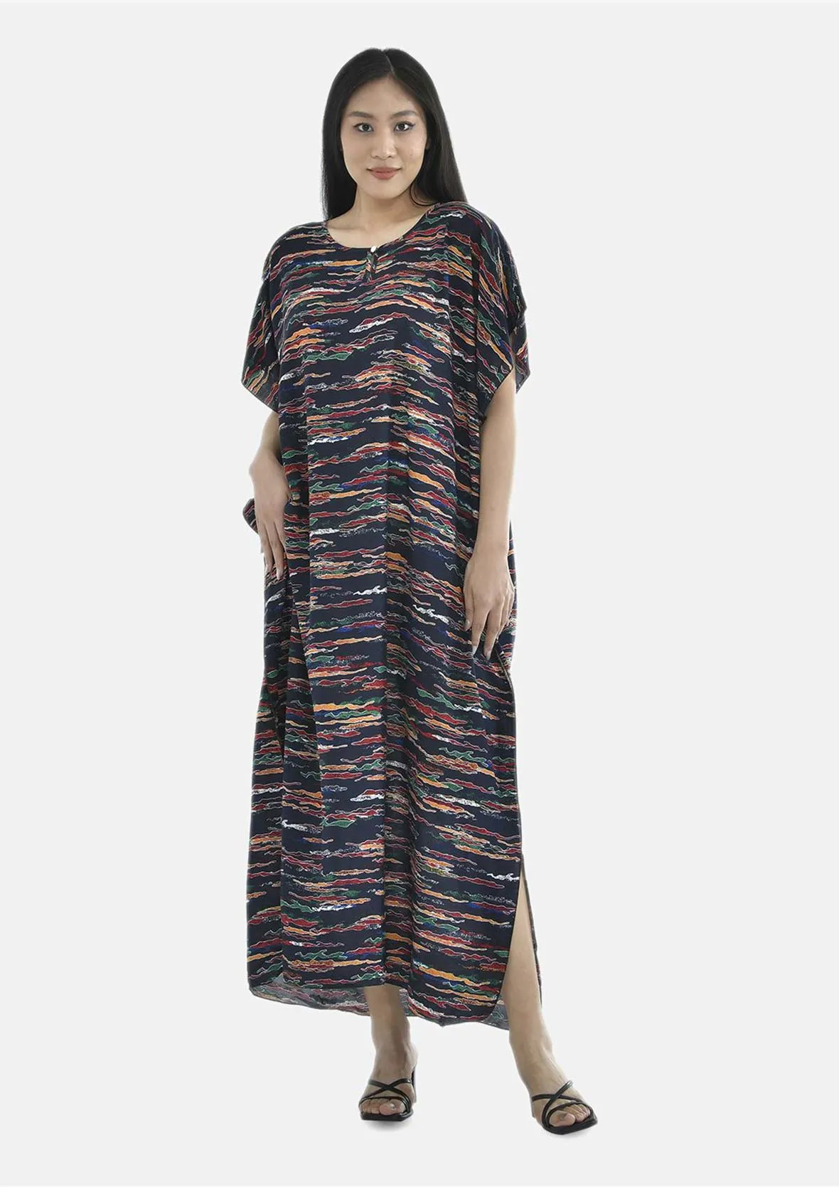 Printed Kaftan Maxi Dress