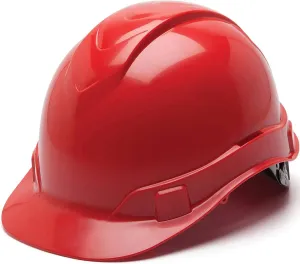 PYRAMEX - RIDGELINE - Cap Style Hard Hat - 4pt Suspension, Red