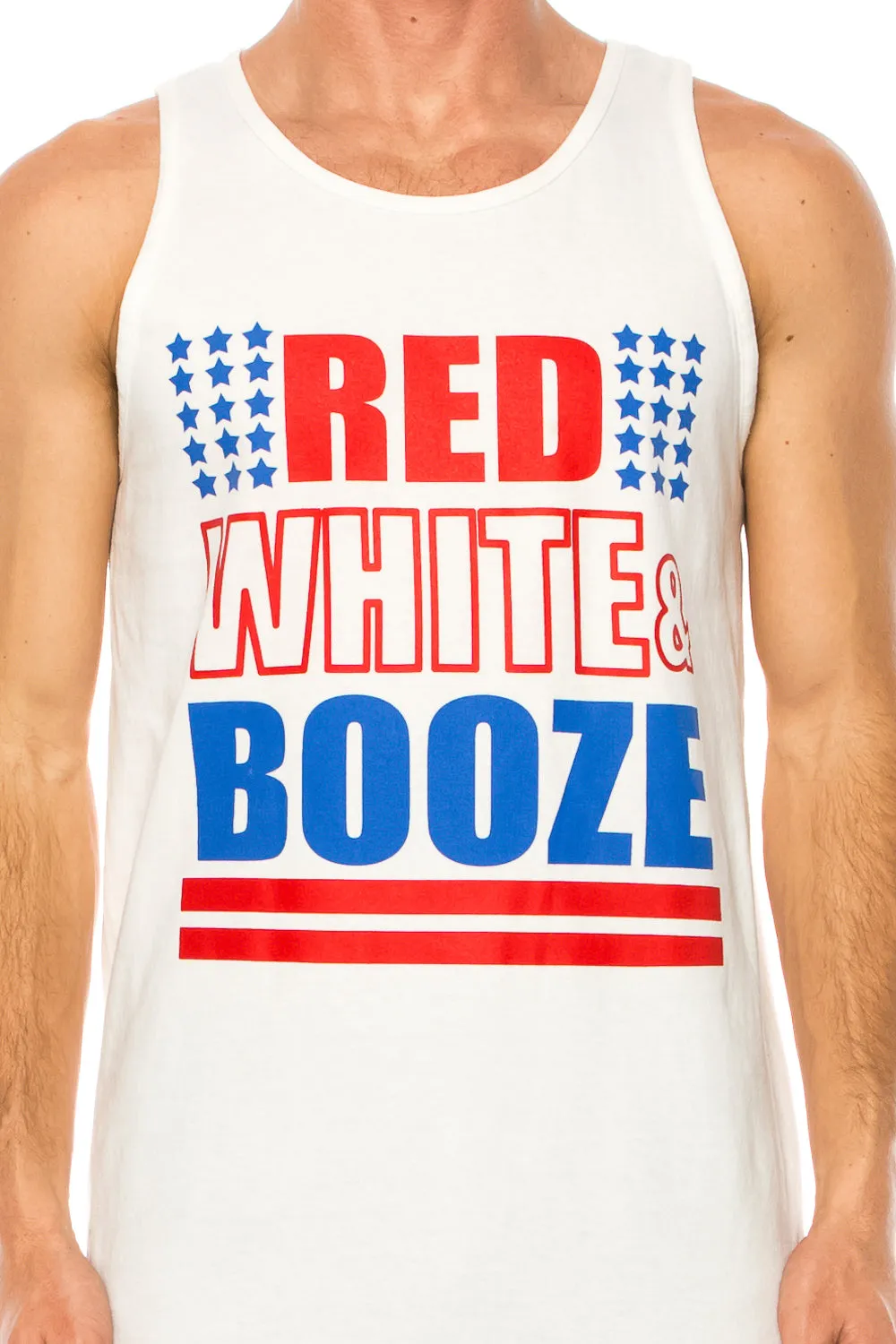 RED WHITE AND BOOZE MEN'S TANK