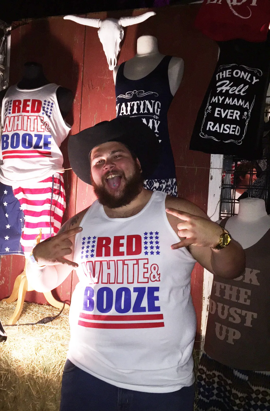 RED WHITE AND BOOZE MEN'S TANK