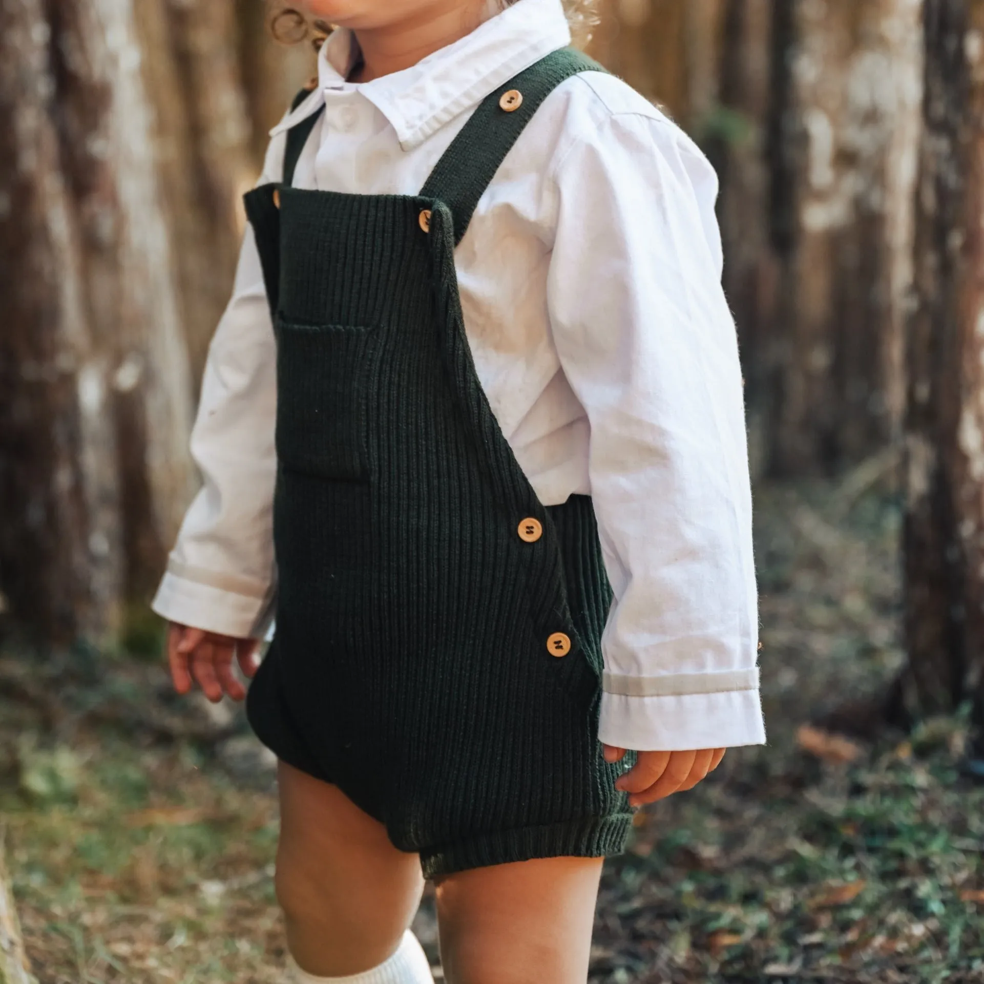 Romper em Tricot Canelado Verde - Bebê e Infantil