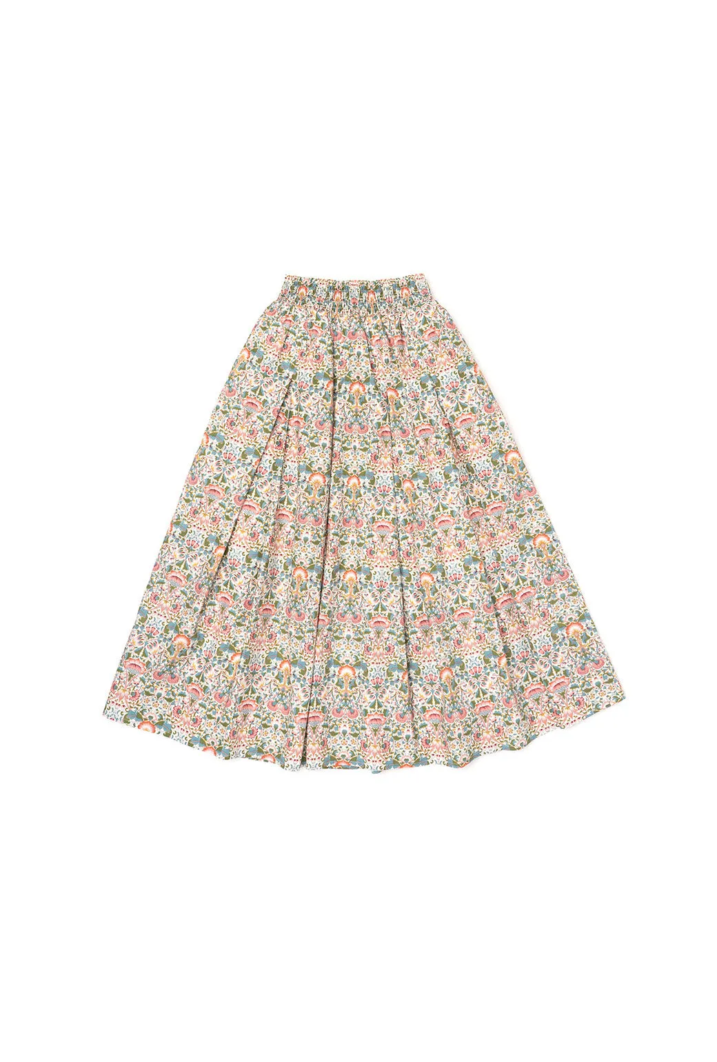 SAMPLE - Smocked Waist MIDI Skirt - Fan Floral