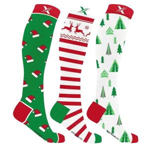 Santa is Coming Compression Socks (3-pairs)