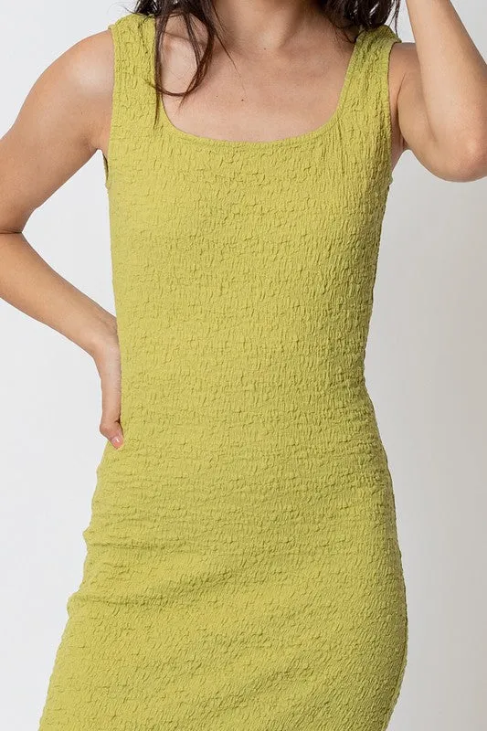 Scarlett Sleeveless Bodycon Ruched Maxi Dress in Lime