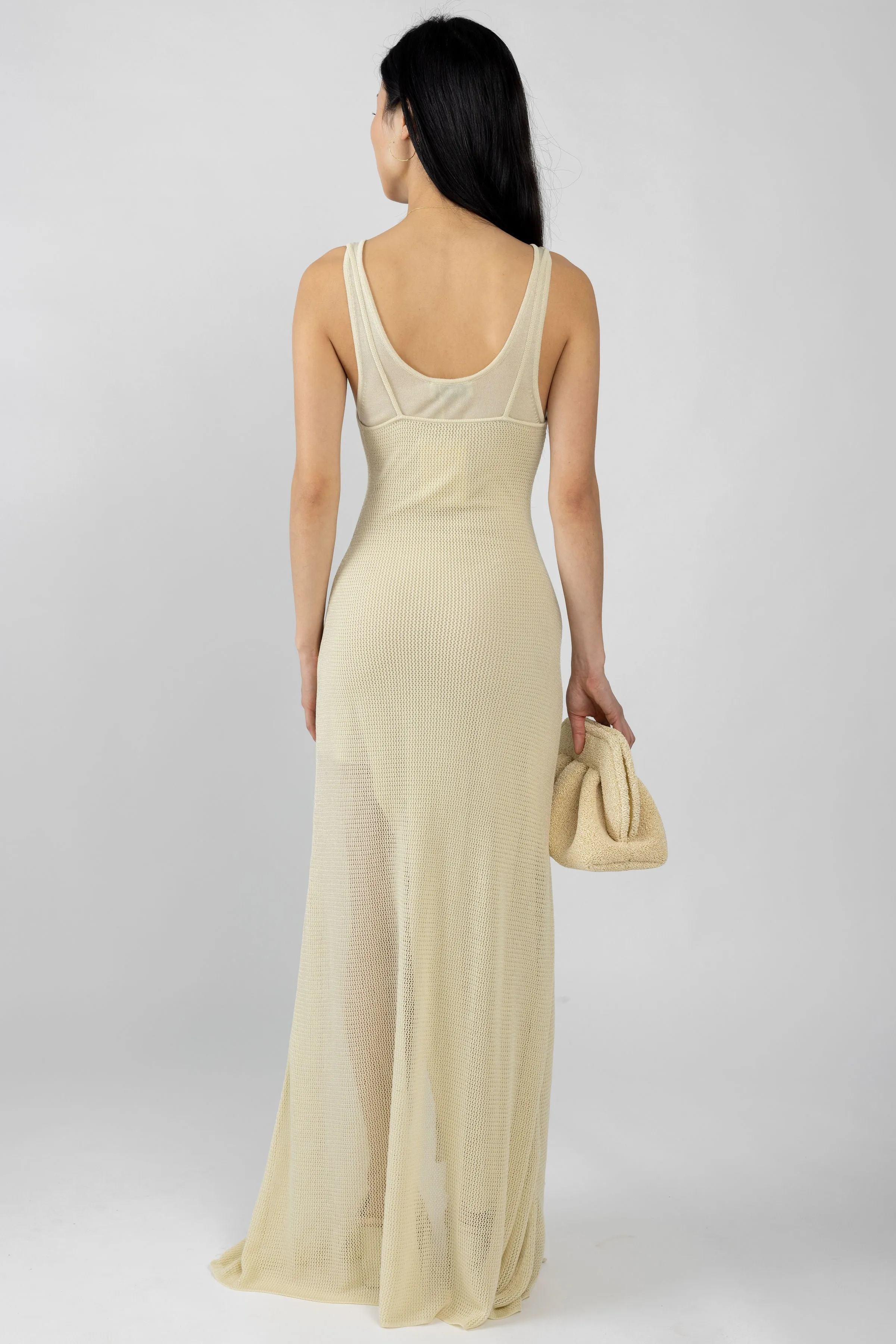 Sirena Cotton Maxi Dress in Creme