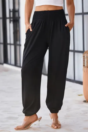 Smocked High Waist Joggers