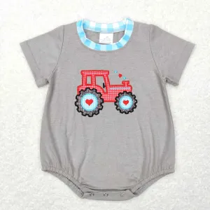 SR0488 baby boy clothes heart truck embroidery boy valentines day bubble