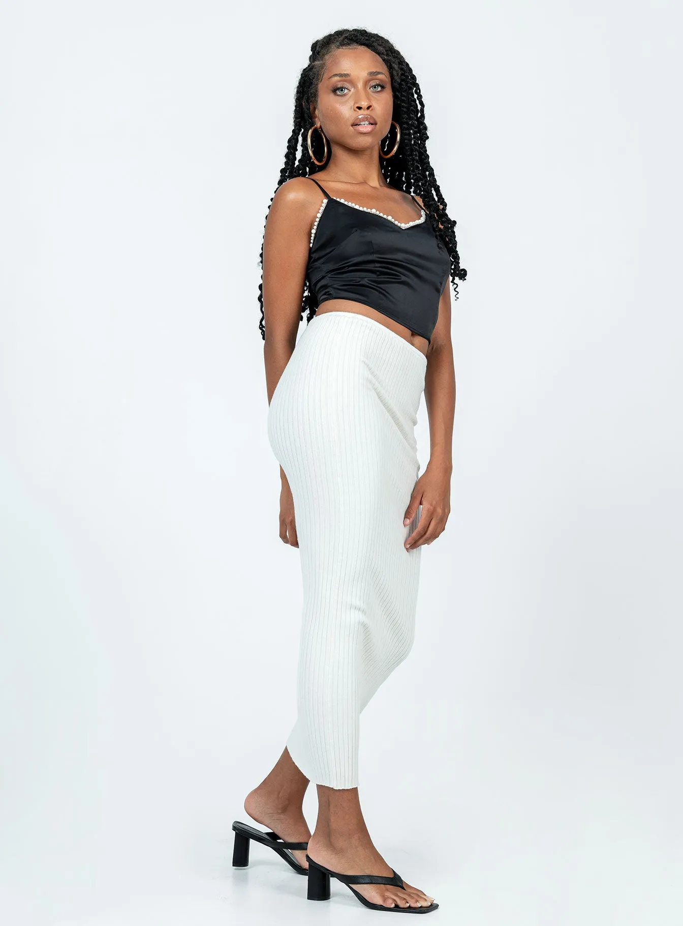 The Samma Midi Skirt White