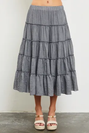 Tiered Midi Skirt