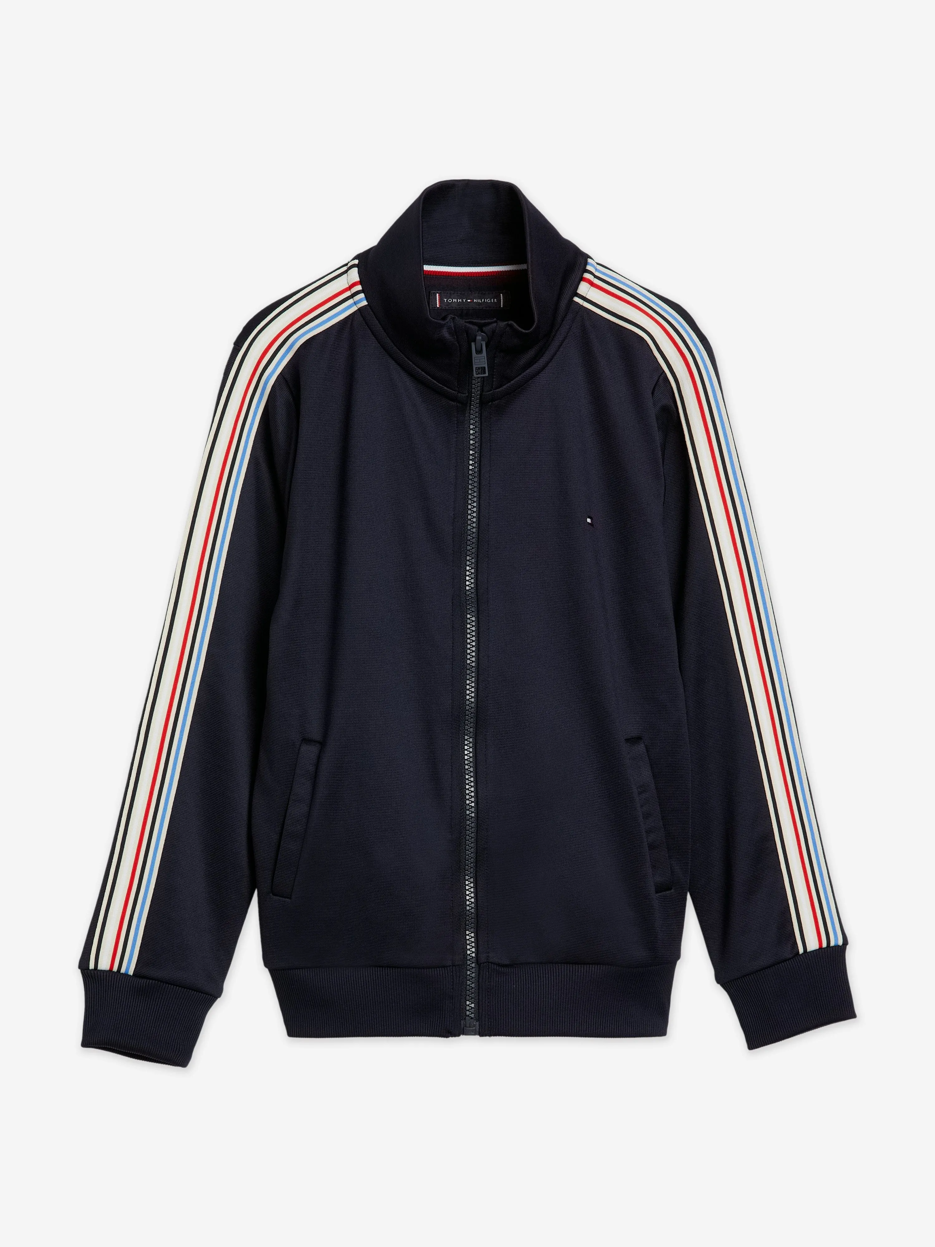 Tommy Hilfiger Kids Stripe Tape Track Jacket in Navy