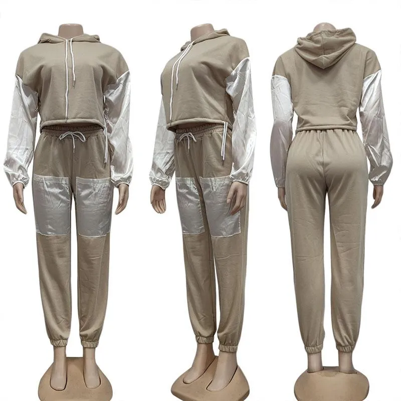 Tracksuits Long Sleeve Hooded Sweatshirt & Drawstring Jogger Pants Set