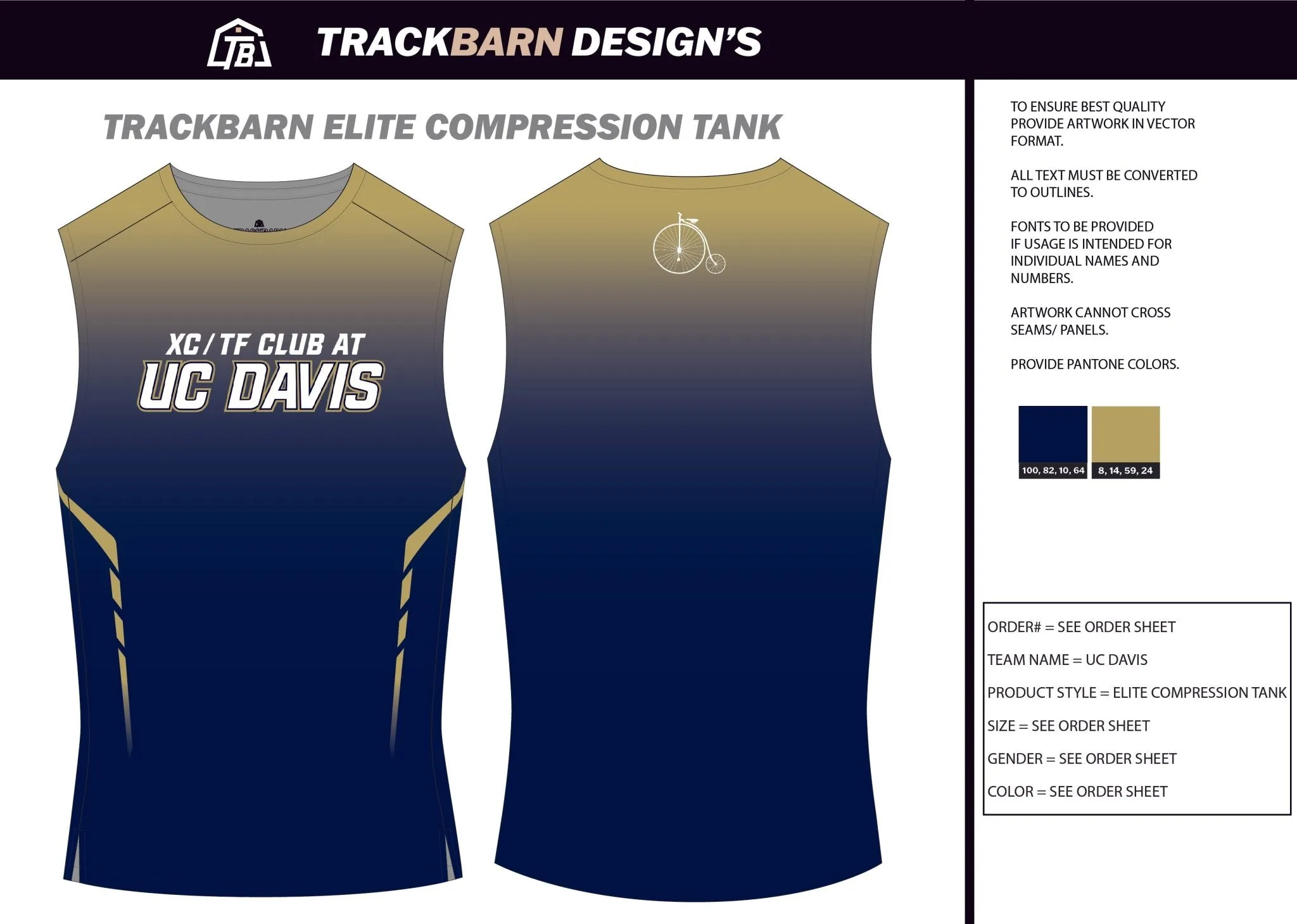 UC-Davis-- Mens Track Compression Tank