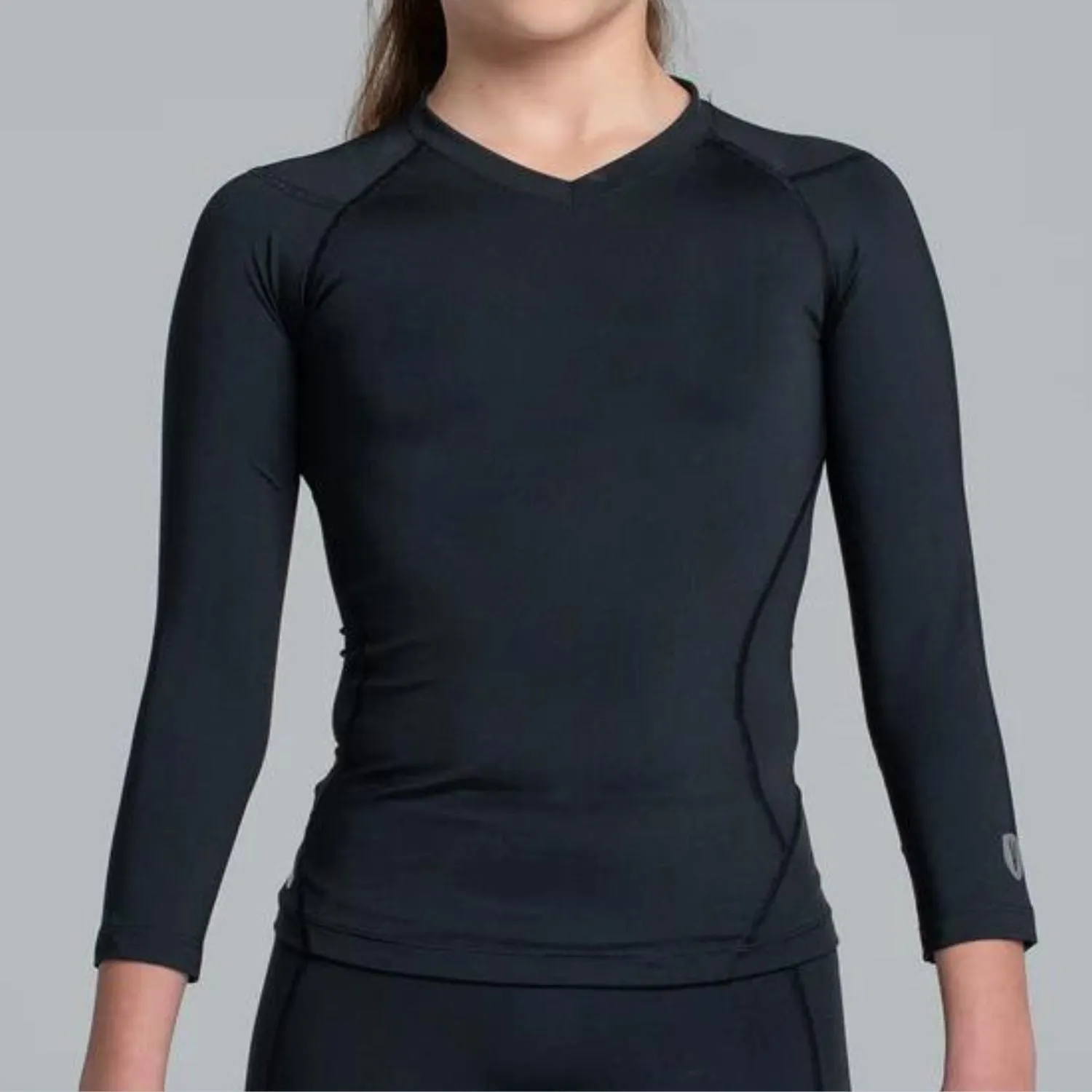 Valour Compression - Girls Black Long Sleeve Top