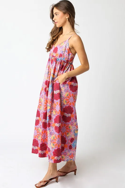 Waitlist 3/20 ♥ Rosemary Sleeveless Floral Print Maxi Dress Pink