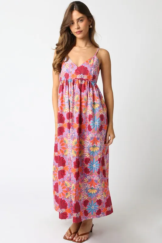 Waitlist 3/20 ♥ Rosemary Sleeveless Floral Print Maxi Dress Pink