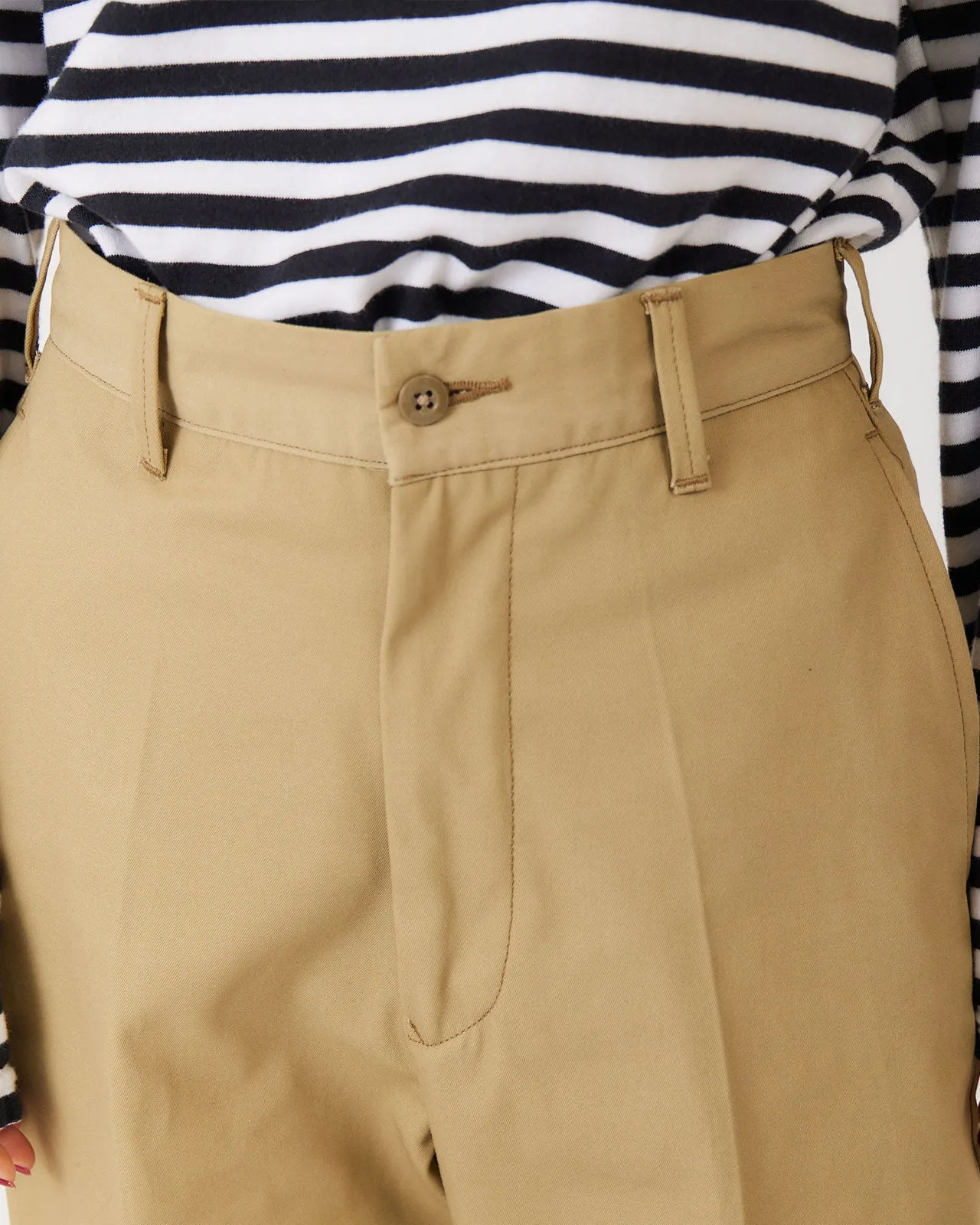 WASHED HIGH WAIST CHINO PANTS