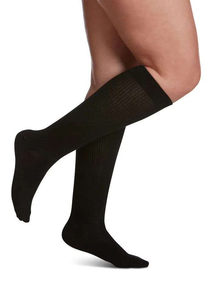 Womens Casual Cotton Knee High 15-20mmHg