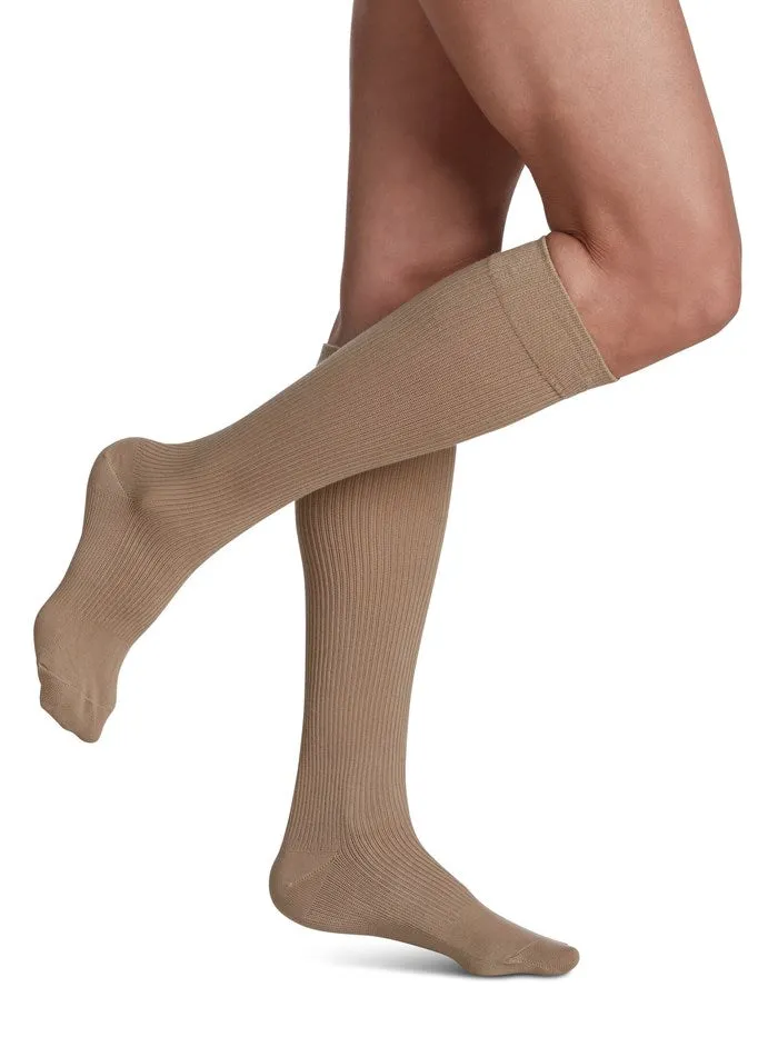 Womens Casual Cotton Knee High 15-20mmHg