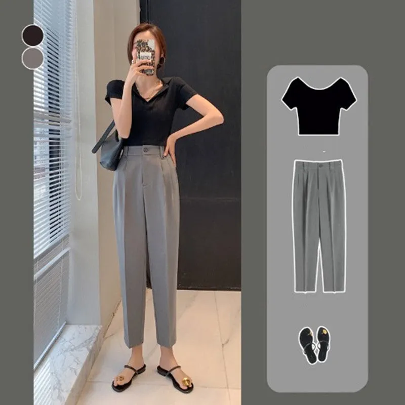 Women's High Waist Straight Pants