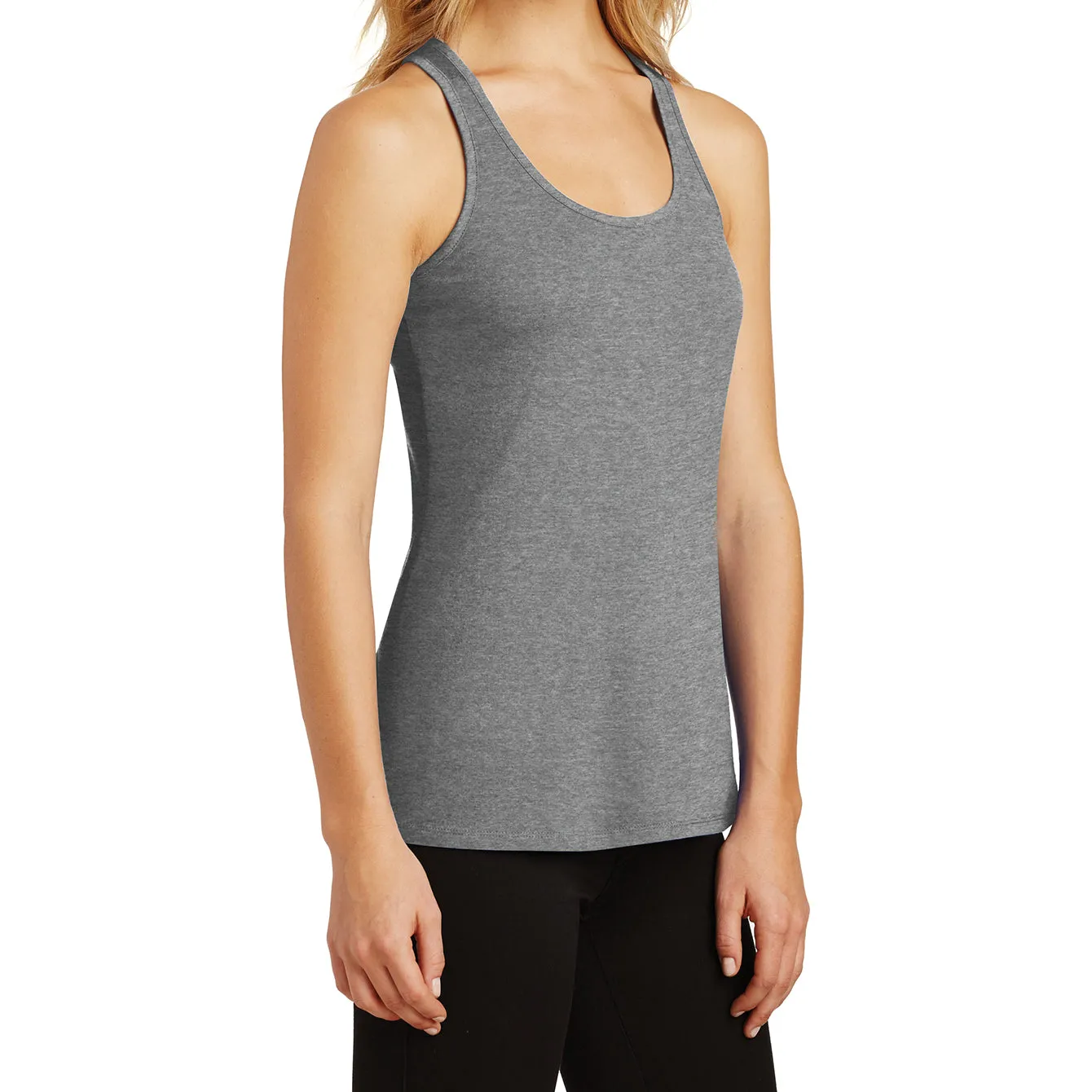 Womens Solid Gathered Racerback Tank