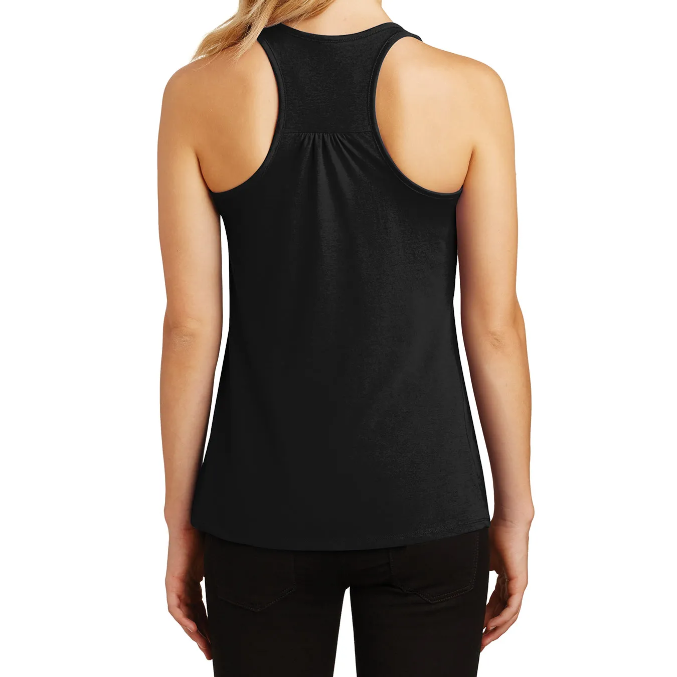 Womens Solid Gathered Racerback Tank