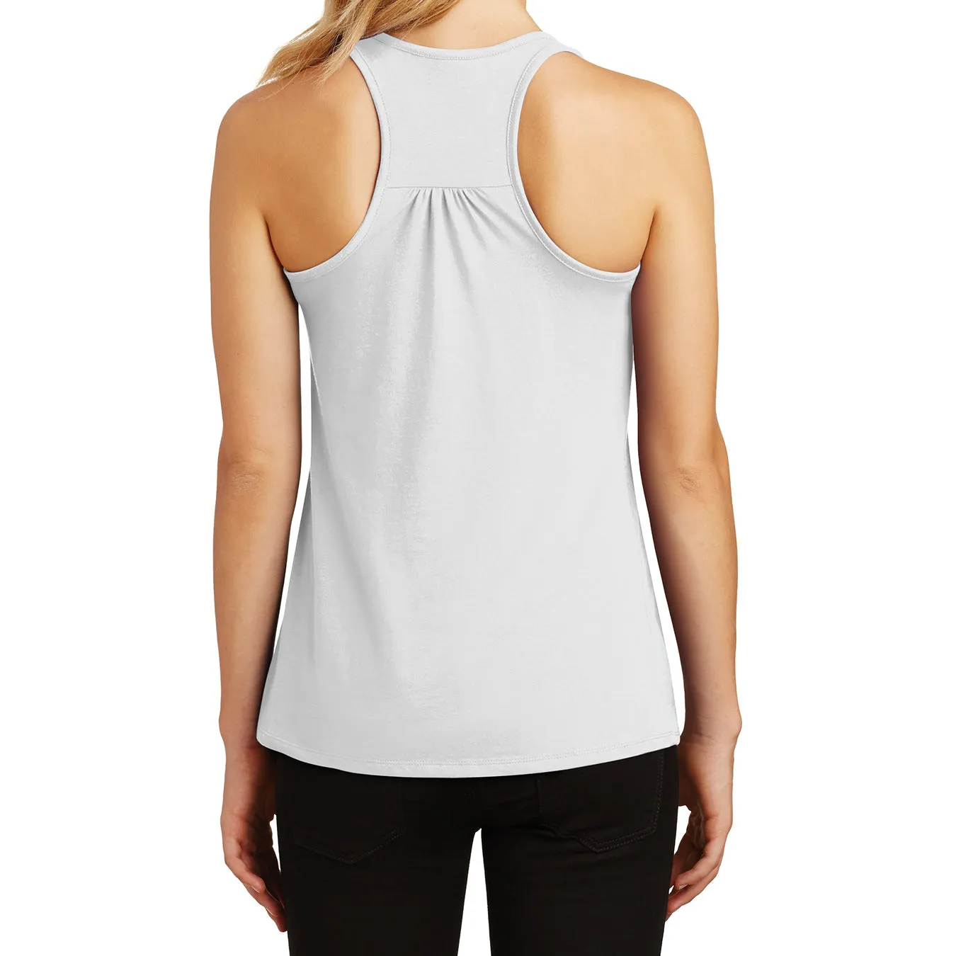 Womens Solid Gathered Racerback Tank